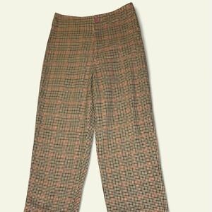 Brandy Melville brown and orange plaid trousers